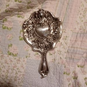 1907 Silver Plated 9 Cherub Victorian Repousse Mirror